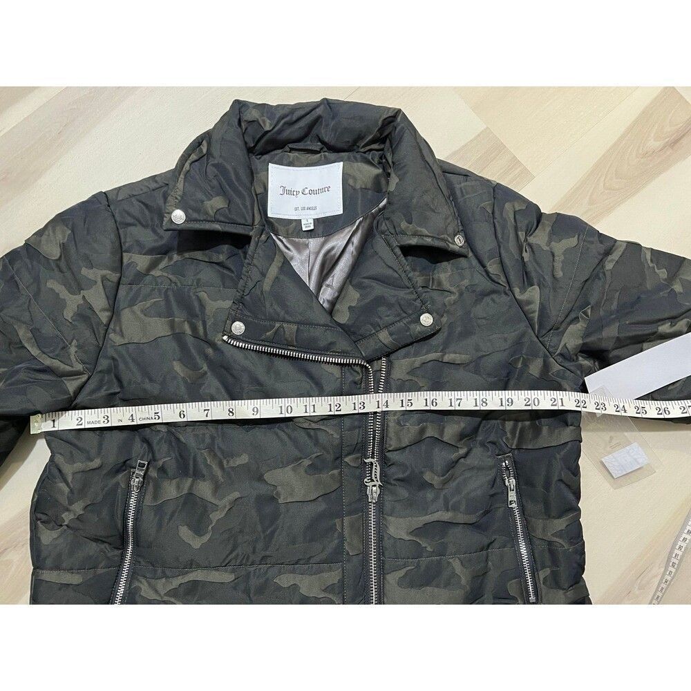 NEW Juicy Couture Vintage Retro Y2K Camo Moto Puffer Jacket Spring Streetwear - Picture 10 of 12